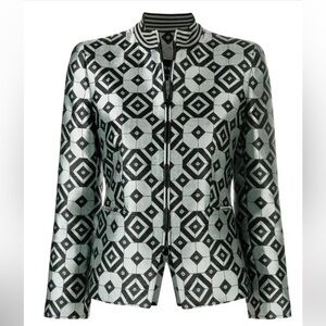 RARE GIORGIO ARMANI Geometric Print Tailored Jacket EU 40- US size 4
